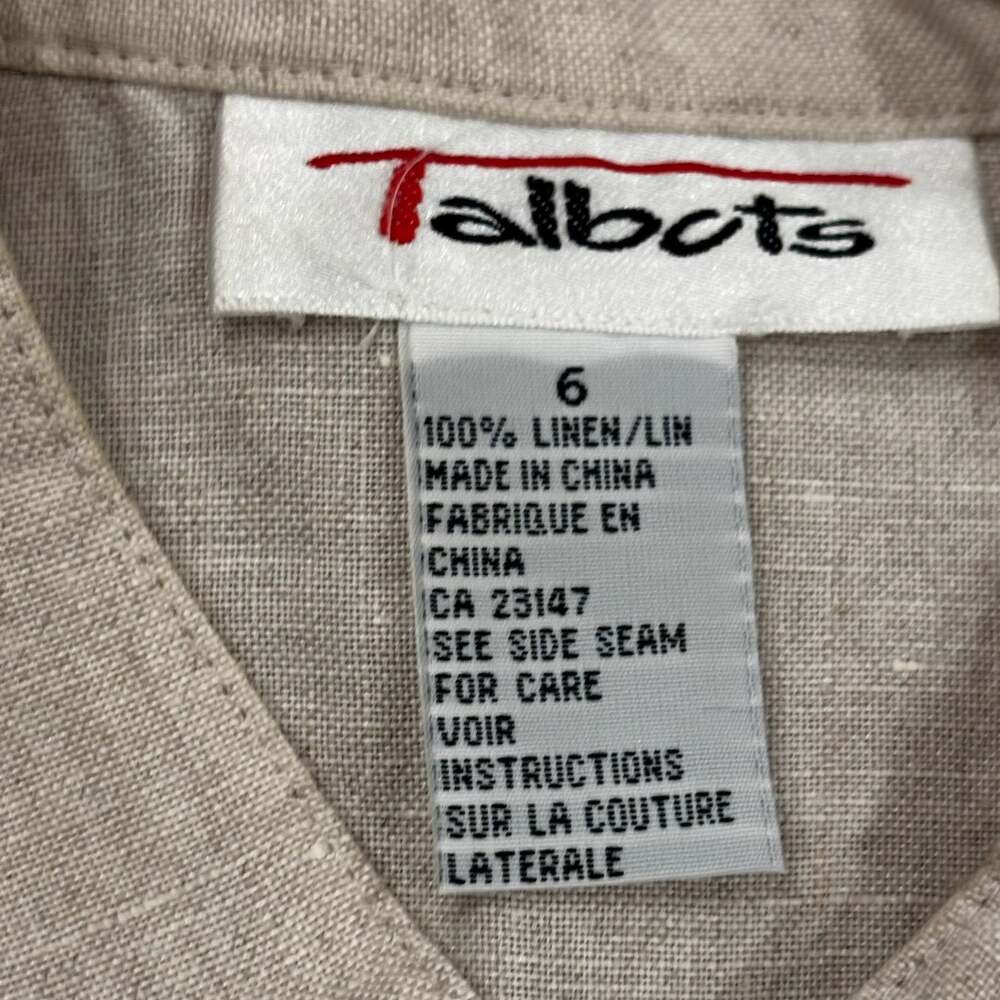 Talbots Vintage 100% Linen Sleeveless Button-Down Vest - Picture 7 of 9